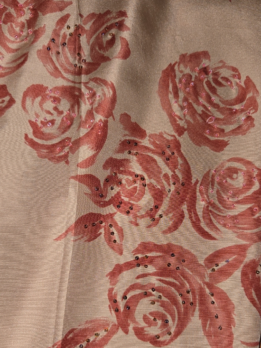 Adrianna Papell Beige Silk Beaded Pants Size 16 - Picture 6 of 8